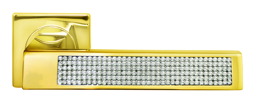 Ручка дверная DOLCE VITA S1 OTL раздельная на квадратной розетке, цвет золото, латунь фото купить Пенза