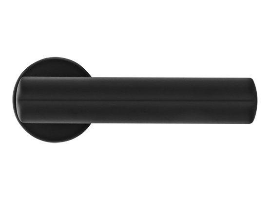 Ручка дверная PANATHENAIC R6 NERO раздельная на круглой розетке, цвет черный, ЦАМ фото купить в Пензе