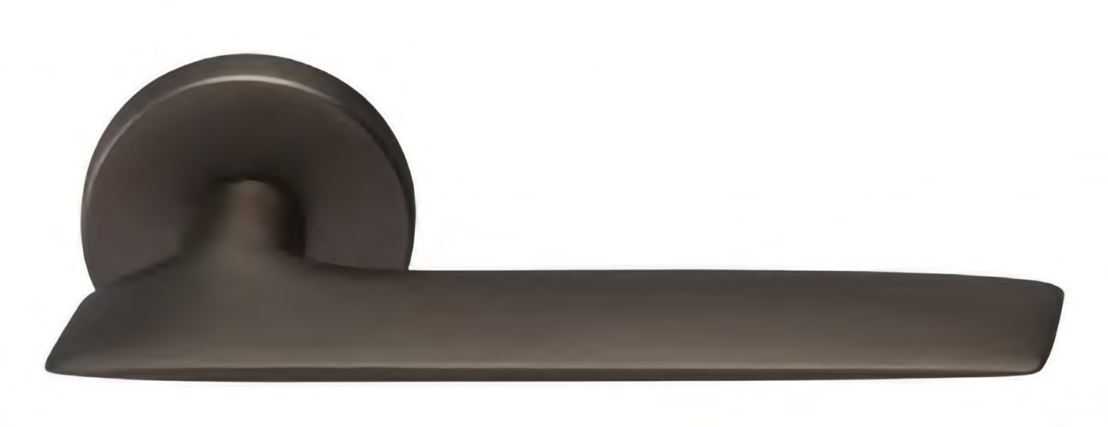 Ручка дверная GALACTIC R6 ANT раздельная на круглой розетке, цвет антрацит, ЦАМ фото купить Пенза