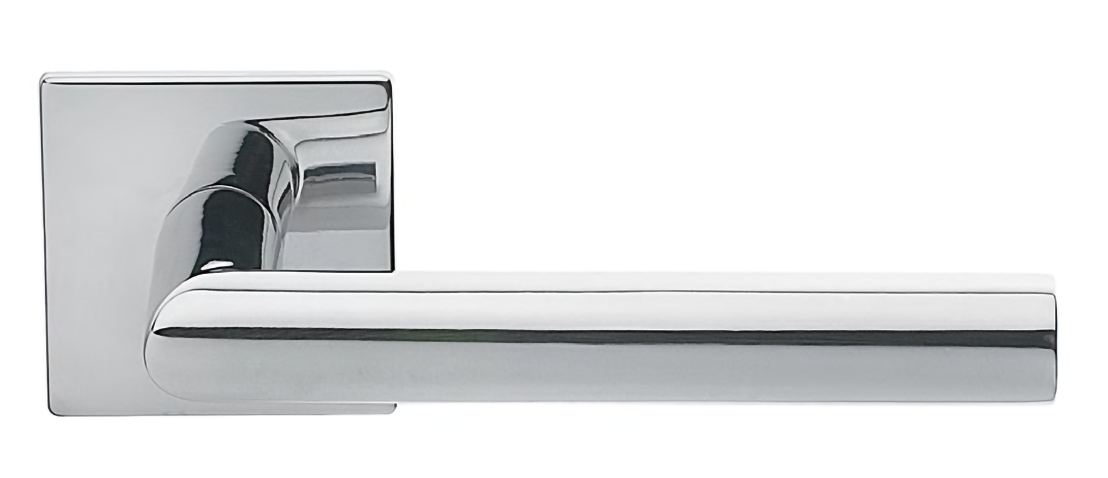 Ручка дверная VOSTOK1 S1-E SSB на квадратной розетке, цвет полированная нержавеющая сталь, сталь фото купить в Пензе