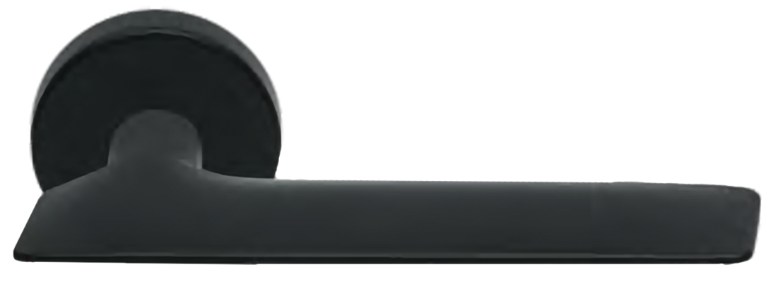 Ручка дверная GALACTIC R6 NERO раздельная на круглой розетке, цвет черный, ЦАМ фото купить Пенза