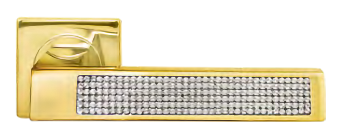 Ручка дверная DOLCE VITA S1 OTL раздельная на квадратной розетке, цвет золото, латунь фото купить в Пензе