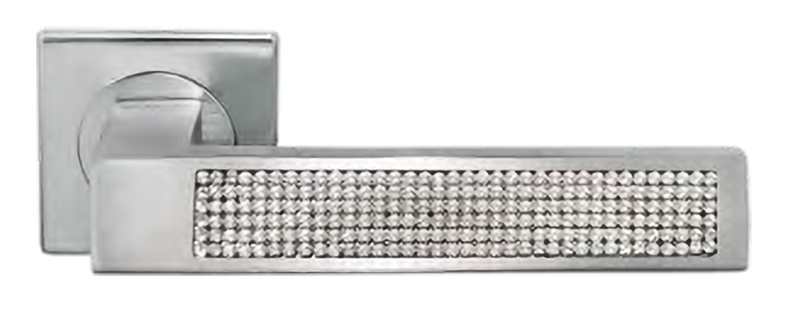 Ручка дверная DOLCE VITA S1 CSA раздельная на квадратной розетке, цвет матовый хром, латунь фото купить Пенза