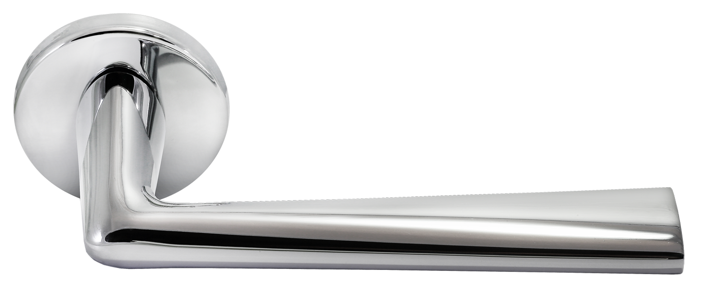 Ручка дверная THE FORCE R6 CRO раздельная на круглой розетке, цвет хром, ЦАМ фото купить в Пензе