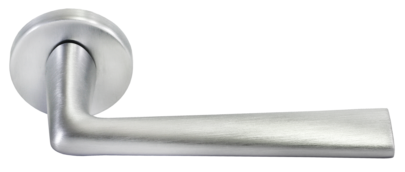 Ручка дверная THE FORCE R6 CSA раздельная на круглой розетке, цвет матовый хром, ЦАМ фото купить в Пензе