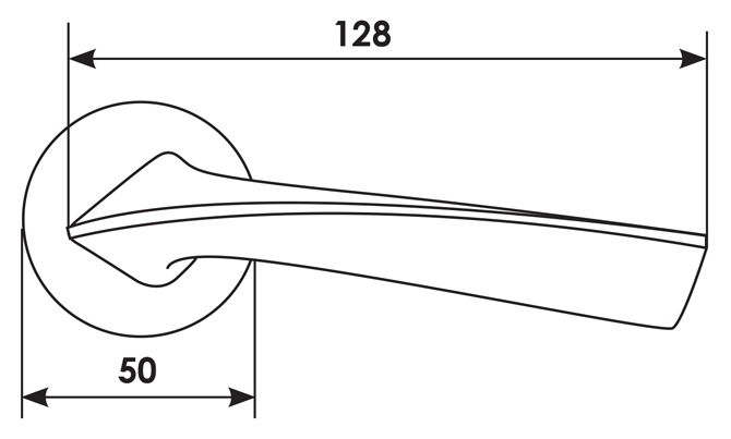 Ручка дверная COMETA R6 NIS раздельная на круглой розетке, цвет матовый никель, ЦАМ фото купить в Пензе