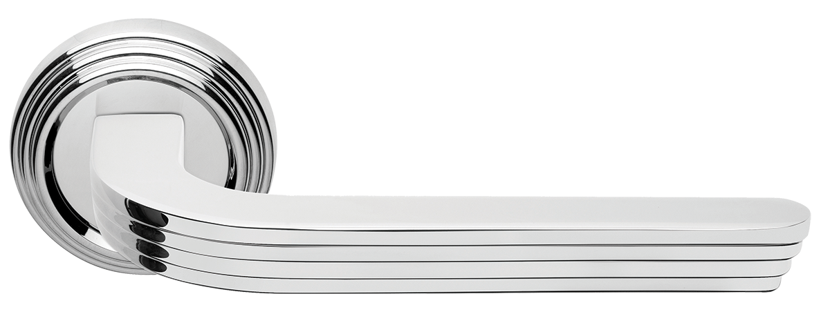 Ручка дверная ALLURE R2 CRO раздельная на круглой розетке, цвет хром, латунь фото купить в Пензе