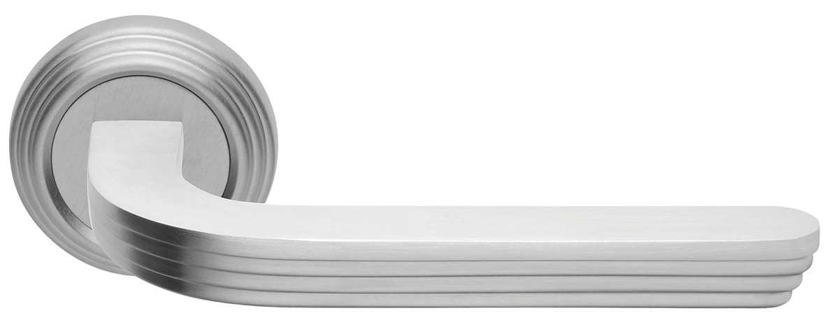 Ручка дверная ALLURE R2 CSA раздельная на круглой розетке, цвет матовый хром, латунь фото купить в Пензе