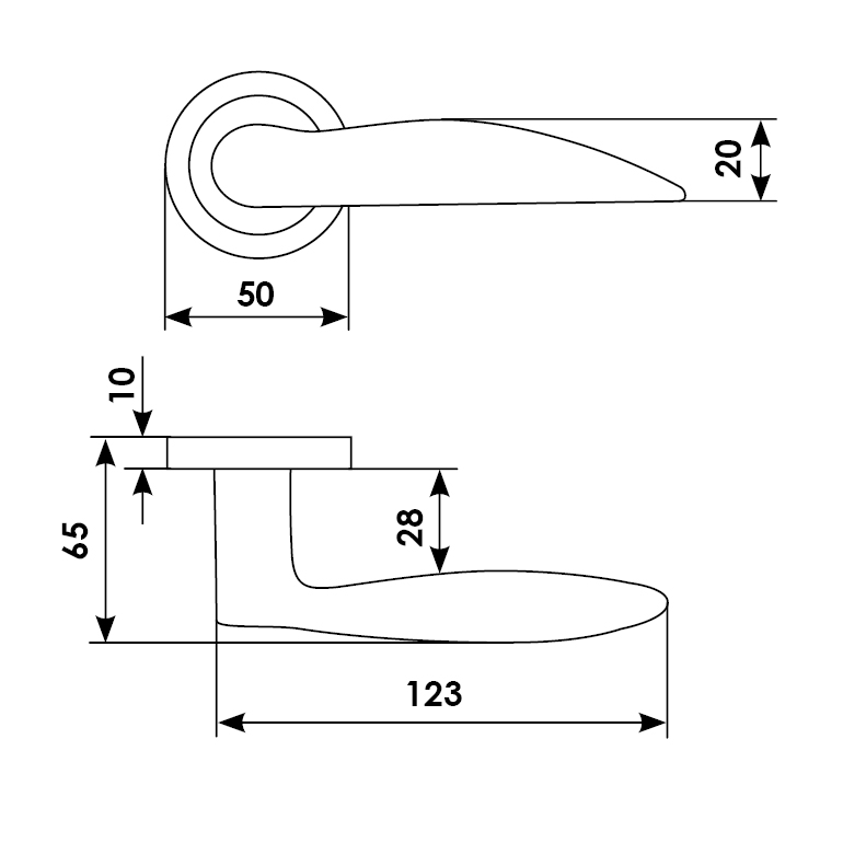 Ручка дверная DALI R2 OSA/OTL раздельная на круглой розетке, цвет матовое золото/золото, латунь фото купить в Пензе