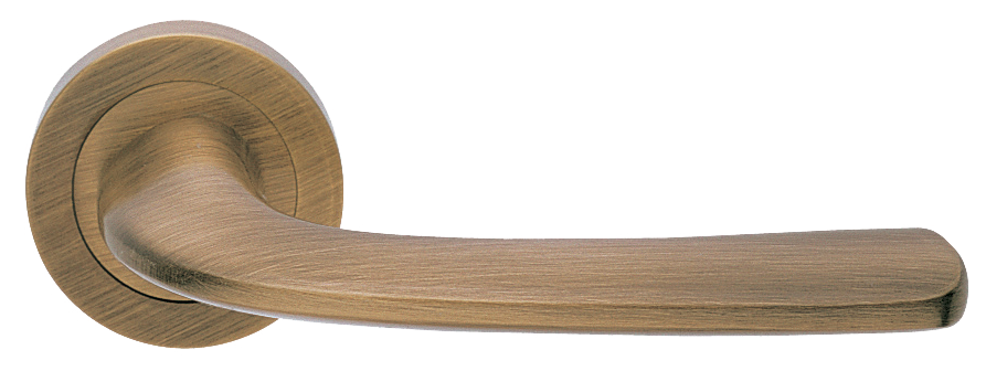 Ручка дверная SAND R2 BGO раздельная на круглой розетке, цвет матовая бронза, латунь фото купить Пенза