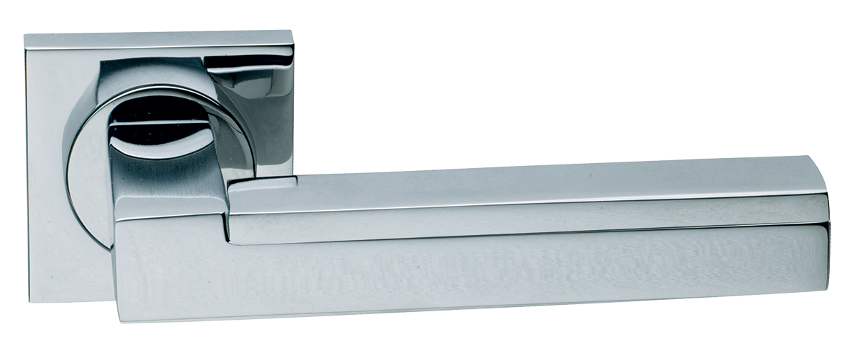 Ручка дверная ISLAND S2 CRO раздельная на квадратной розетке, цвет хром, латунь фото купить в Пензе