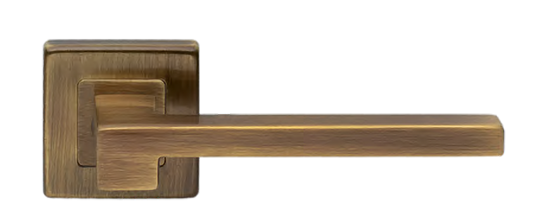 Ручка дверная STONE S3 BGO раздельная на квадратной розетке, цвет матовая бронза, латунь фото купить Пенза