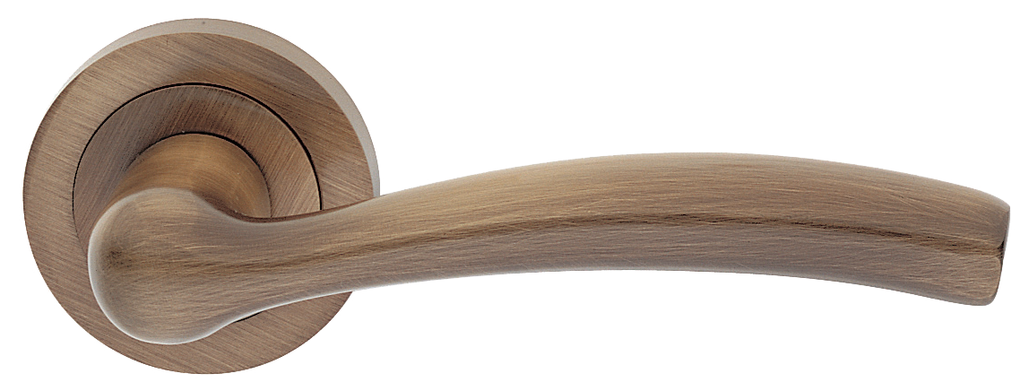 Ручка дверная VENERA R2 BGO раздельная на круглой розетке, цвет матовая бронза, латунь фото купить Пенза