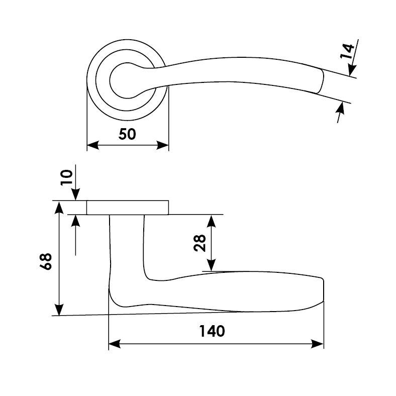 Ручка дверная VENERA R2 BGO раздельная на круглой розетке, цвет матовая бронза, латунь фото купить в Пензе