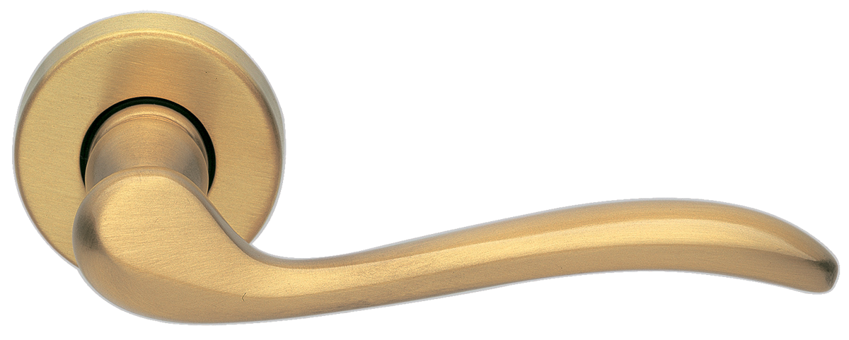 Ручка дверная TOSCANA R2 OSA раздельная на круглой розетке, цвет матовое золото, латунь фото купить в Пензе