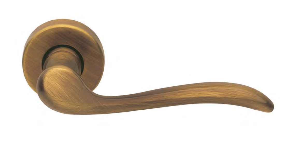 Ручка дверная TOSCANA R2 BGO раздельная на круглой розетке, цвет матовая бронза, латунь фото купить Пенза