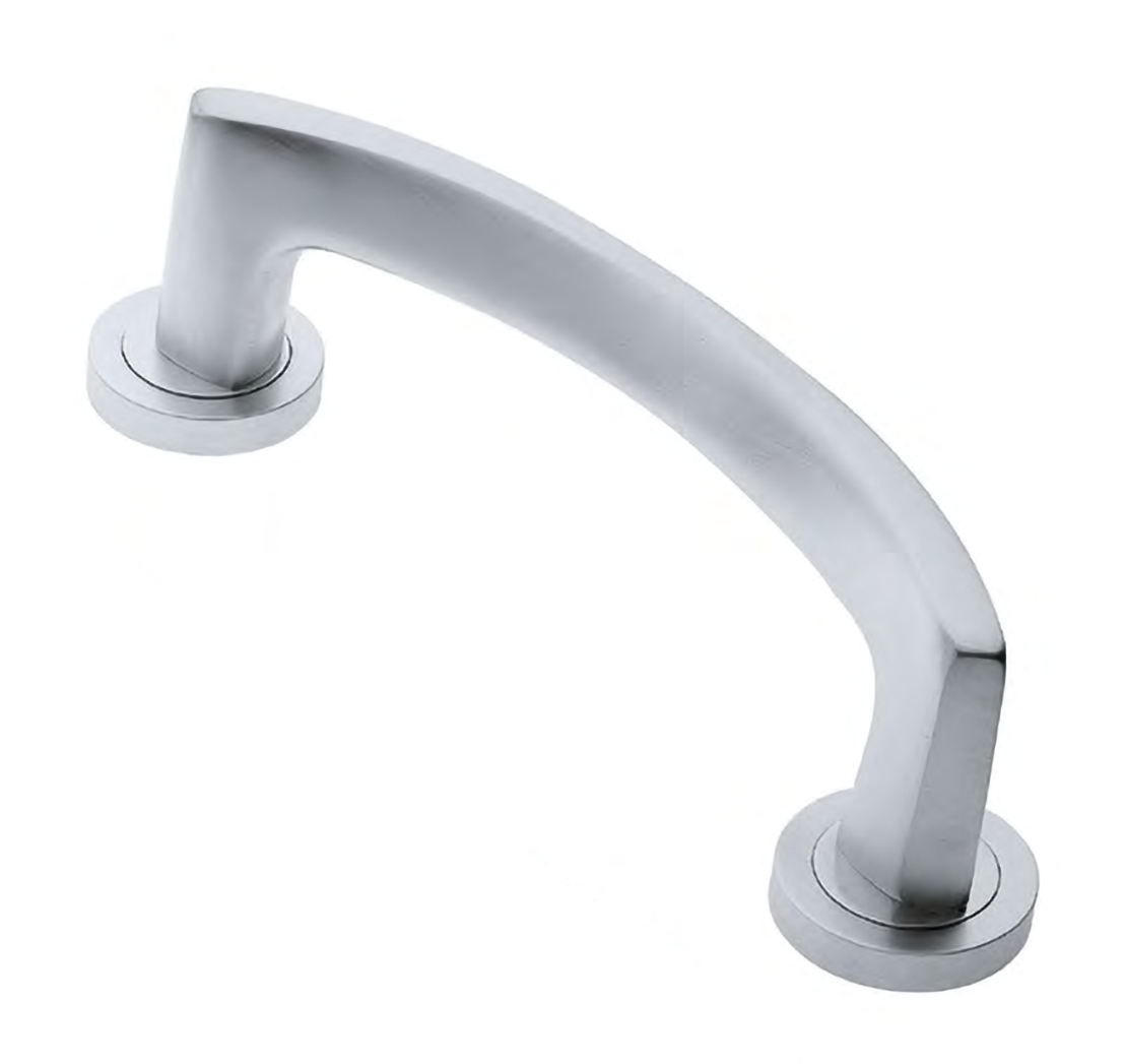 Ручка-скоба дверная WIND PH CSA на круглой розетке, цвет матовый хром, латунь фото купить Пенза