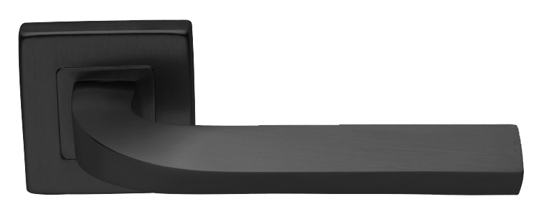 Ручка дверная TENDER S3 NERO раздельная на квадратной розетке, цвет черный, латунь фото купить Пенза