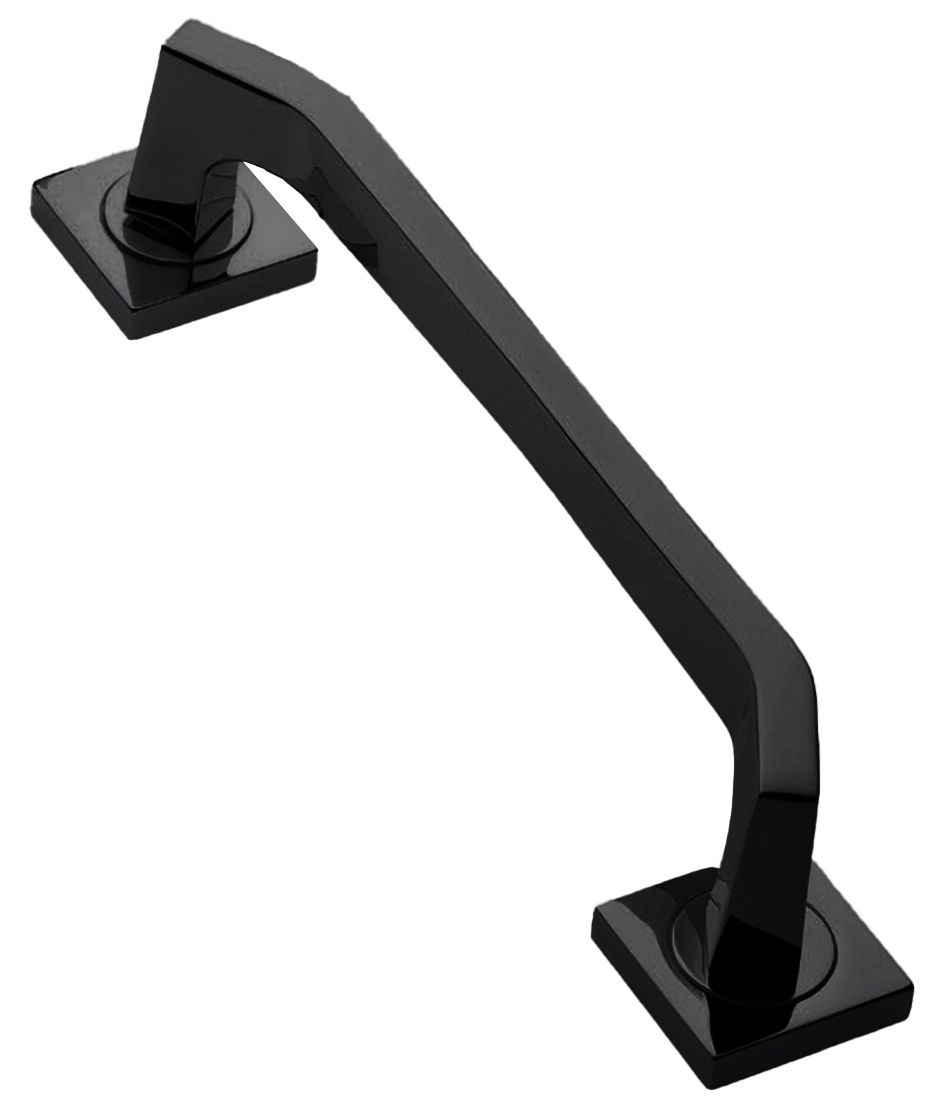 Ручка-скоба дверная HILL PH NERO на квадратной розетке цвет черный, латунь фото купить Пенза