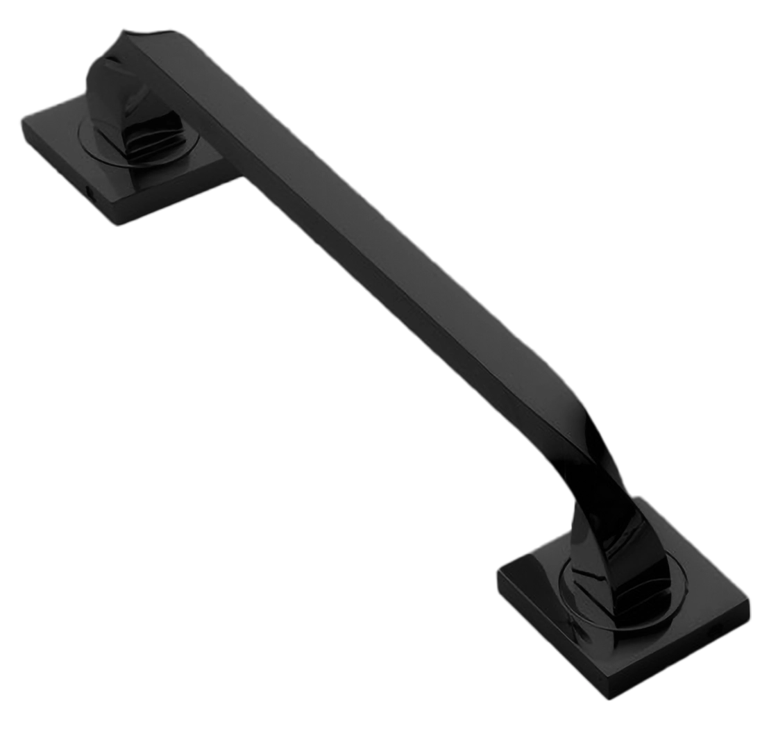 Ручка-скоба дверная TENDER PH NERO на квадратной розетке, цвет черный, латунь фото купить Пенза