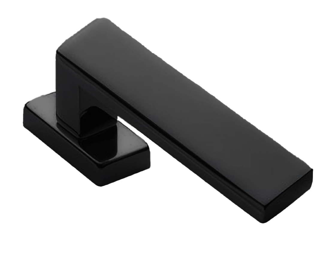 Ручка оконная WATERFALL W1 NERO на прямоугольной розетке, цвет черный, латунь фото купить Пенза