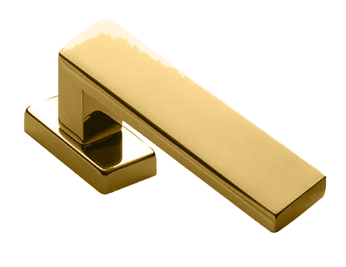 Ручка оконная WATERFALL W1 OTL на прямоугольной розетке, цвет золото, латунь фото купить Пенза