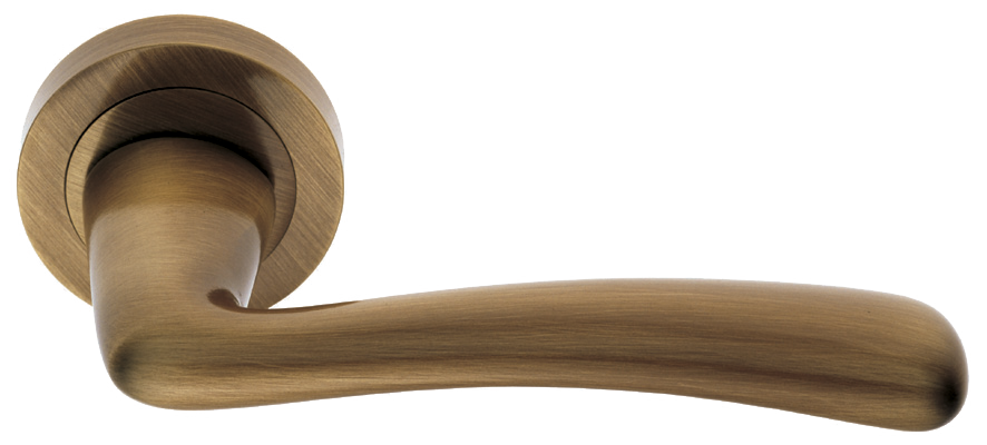 Ручка дверная COCKATOO R2 BGO раздельная на круглой розетке, цвет матовая бронза, латунь фото купить Пенза