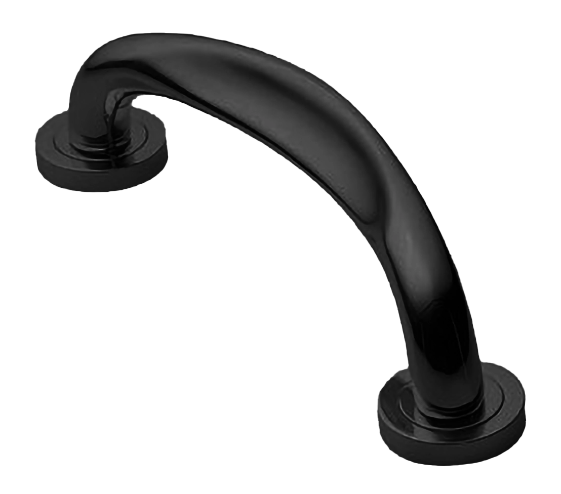 Ручка-скоба дверная RAFT PH NERO на круглой розетке, цвет черный, латунь фото купить Пенза