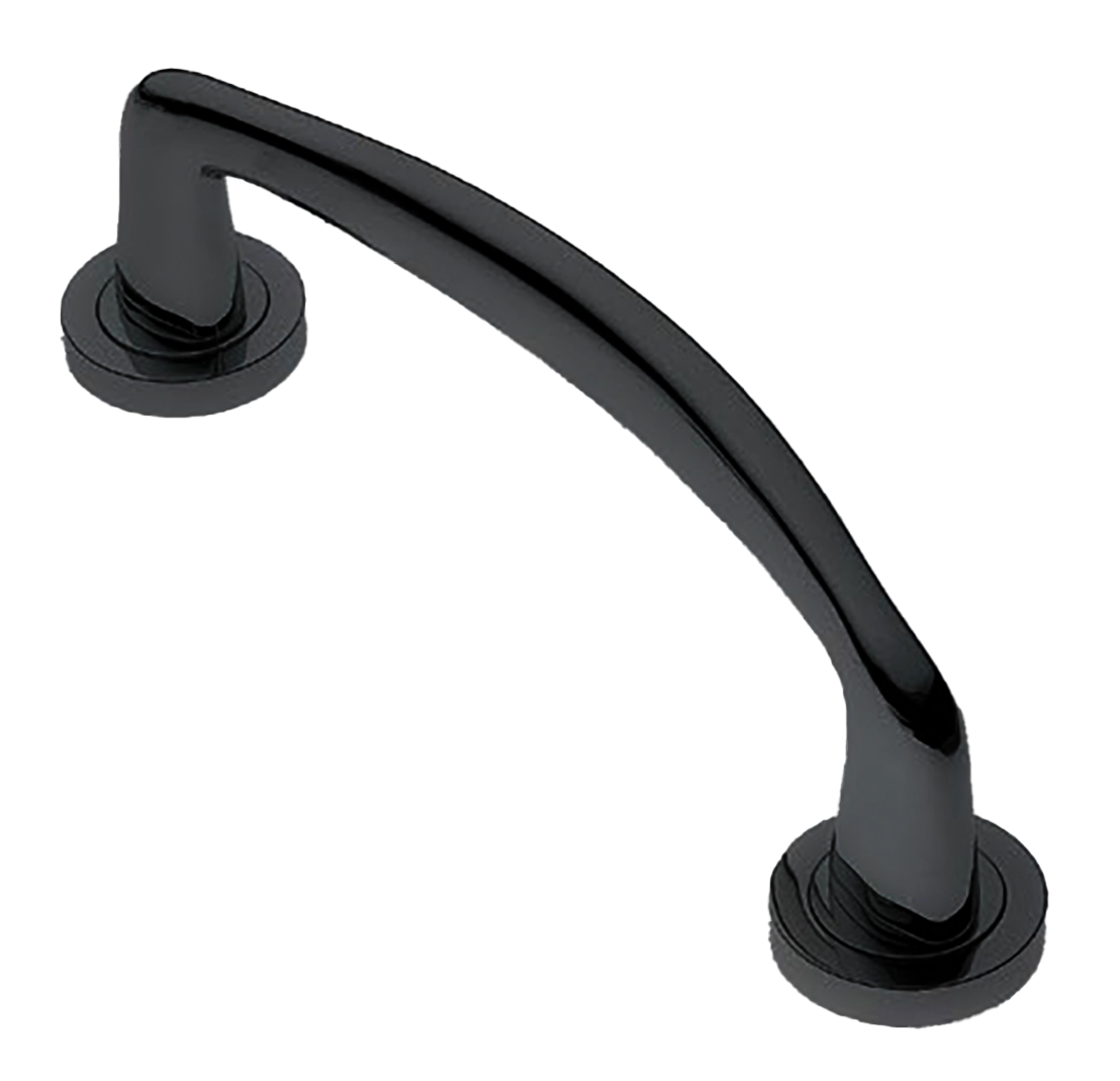 Ручка-скоба дверная COCKATOO PH NERO на круглой розетке, цвет черный, латунь фото купить Пенза