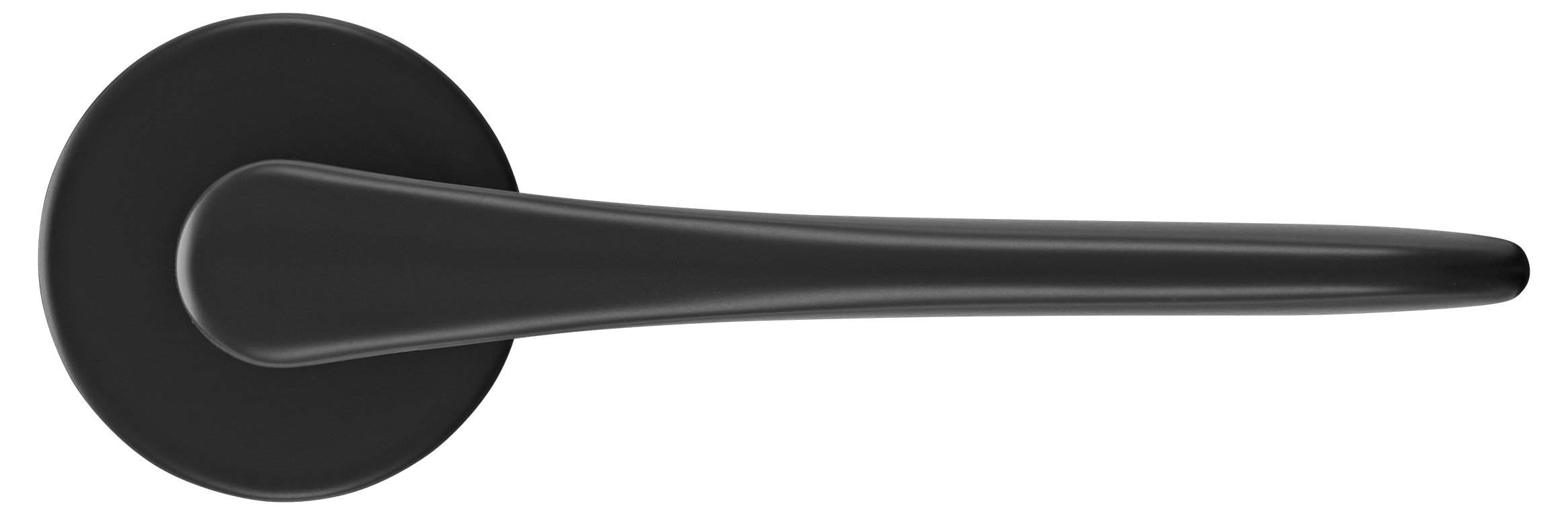 Ручка дверная AULA R5 NERO-ST на круглой розетке, цвет черный soft-touch, ЦАМ фото купить в Пензе