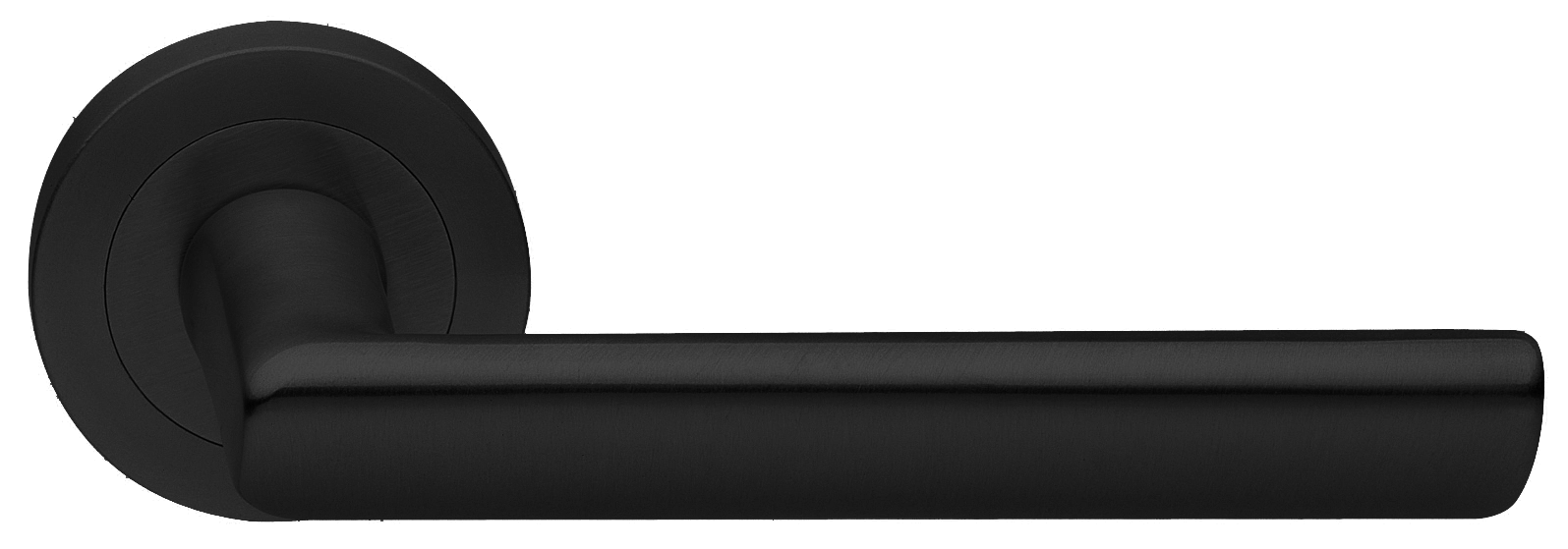 Ручка дверная STELLA R2 NERO раздельная на круглой розетке, цвет черный, латунь фото купить Пенза