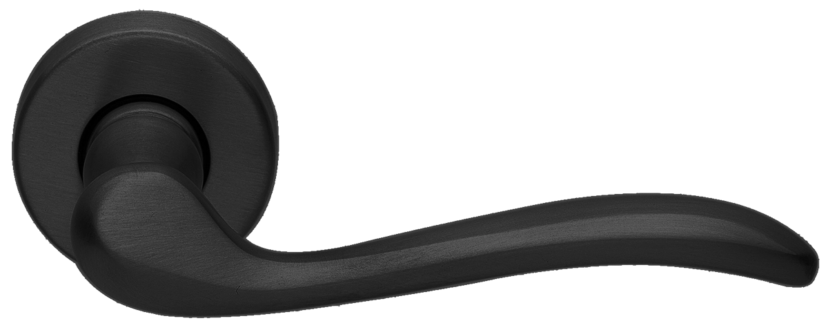 Ручка дверная TOSCANA R2 NERO раздельная на круглой розетке, цвет черный, латунь фото купить Пенза