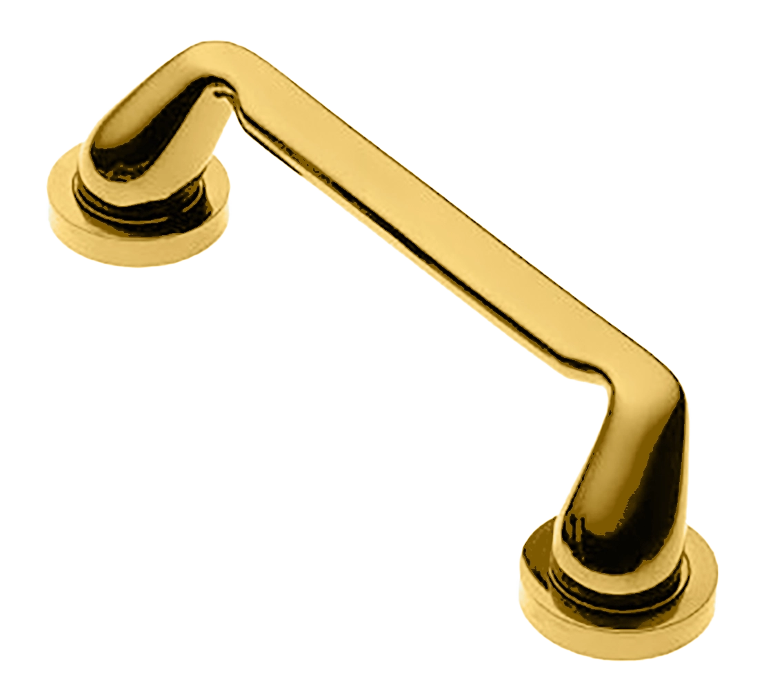 Ручка-скоба дверная NIRVANA PH OTL на круглой розетке, цвет золото, латунь фото купить Пенза