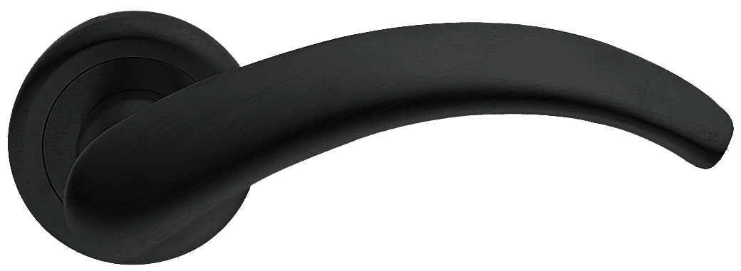 Ручка дверная ARCH R4 NERO раздельная на круглой розетке, цвет - черный фото купить Пенза