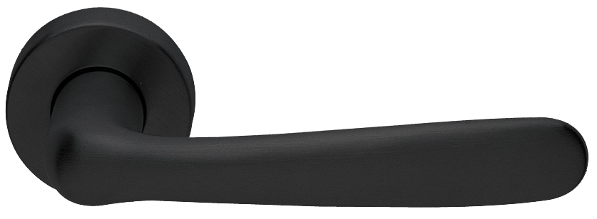 Ручка дверная LINDA R3-E NERO раздельная на круглой розетке, цвет черный, латунь фото купить Пенза