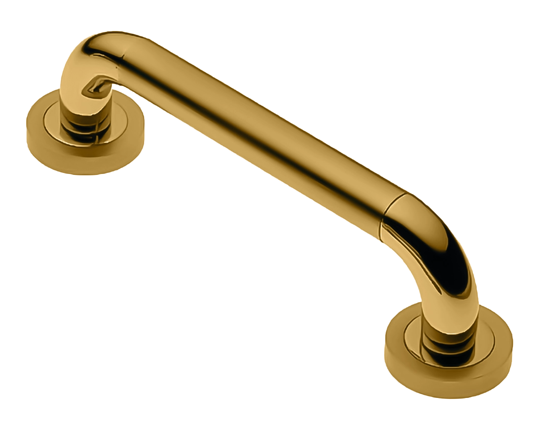 Ручка-скоба дверная GAVANA PH OSA/OTL на круглой розетке, цвет матовое золото/золото, латунь фото купить Пенза