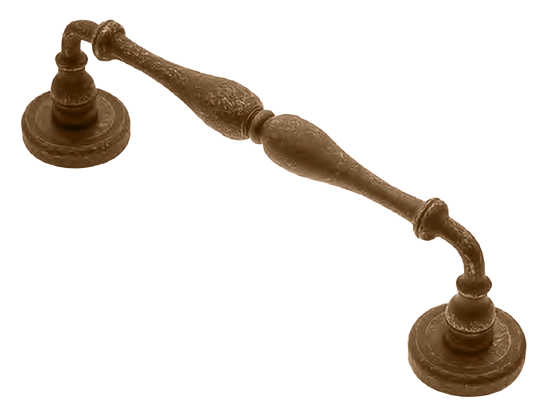 Ручка-скоба дверная Ручка-скоба дверная MARY PH BGO на круглой розетке, цвет матовая бронза, латунь фото купить Пенза