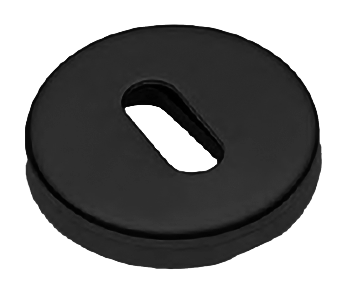 Накладка на ключевой цилиндр LUX-FK-R3-E NERO на круглой розетке под ключ буратино, цвет - черный фото купить Пенза