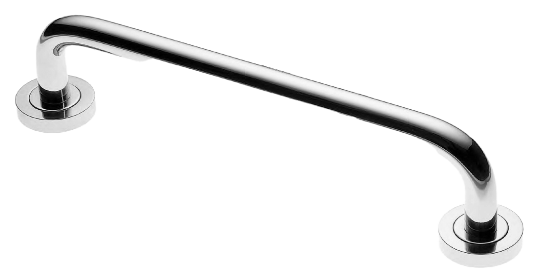 Ручка-скоба дверная ART.IR 23 150MM CRO на круглой розетке, цвет хром, латунь фото купить Пенза