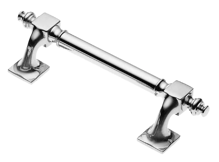 Ручка-скоба дверная ART.40 200MM CRO на квадратной розетке, цвет хром, латунь фото купить Пенза