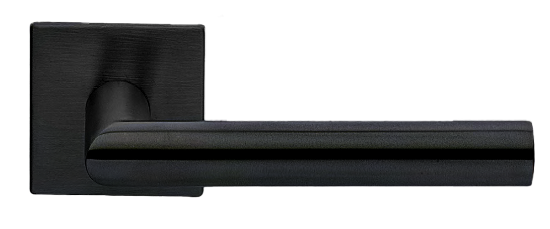 Ручка дверная VOSTOK1 S1-E NERO раздельная на квадратной розетке, цвет черный, сталь фото купить Пенза