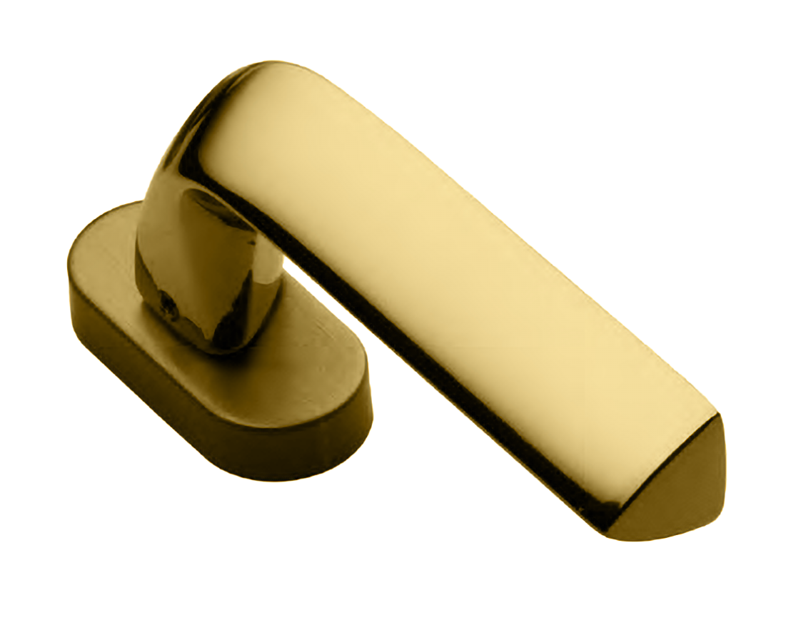 Ручка оконная MATRIX W1 OTL на прямоугольной розетке, цвет золото, латунь фото купить Пенза