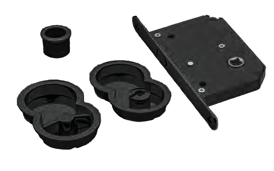 Ручки для раздвижных дверей INFINITY ART.85/B NERO с замком и заверткой, цвет черный, ЦАМ фото купить Пенза