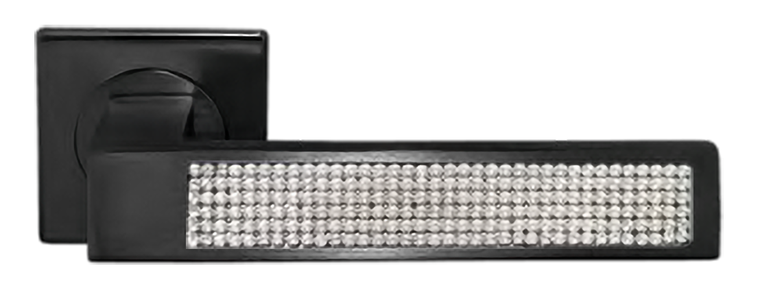 Ручка дверная DOLCE VITA S1 NERO раздельная на квадратной розетке, цвет черный, латунь фото купить Пенза