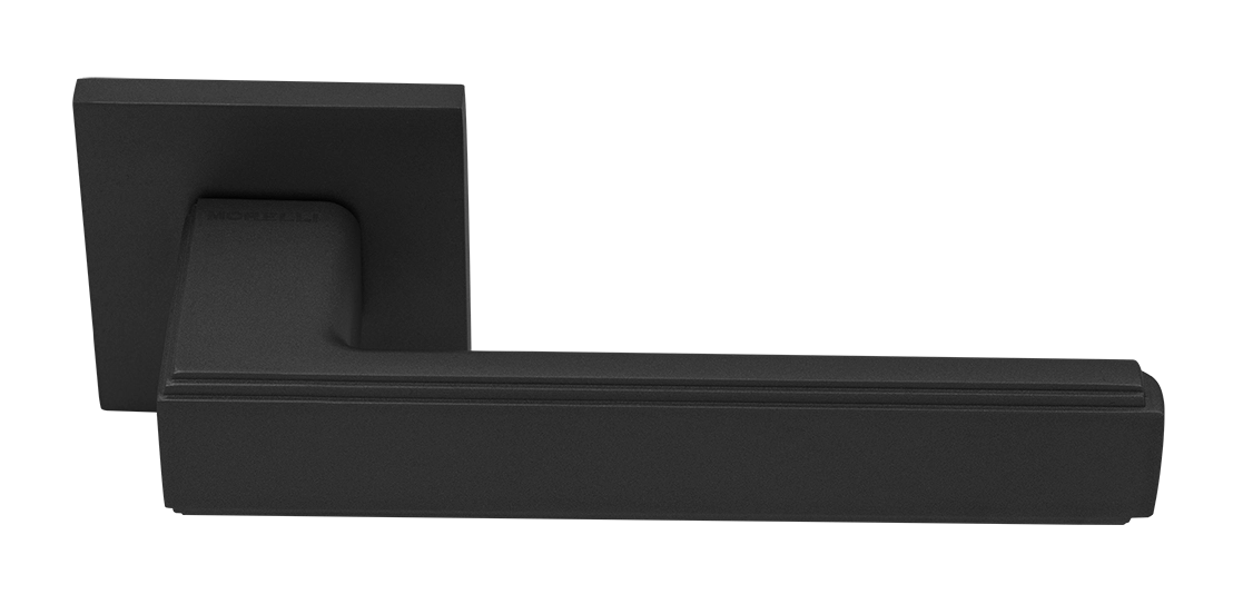 Ручка дверная MH-64-S6 BL STEPS на квадратной розетке 6 мм, цвет черный фото купить Пенза