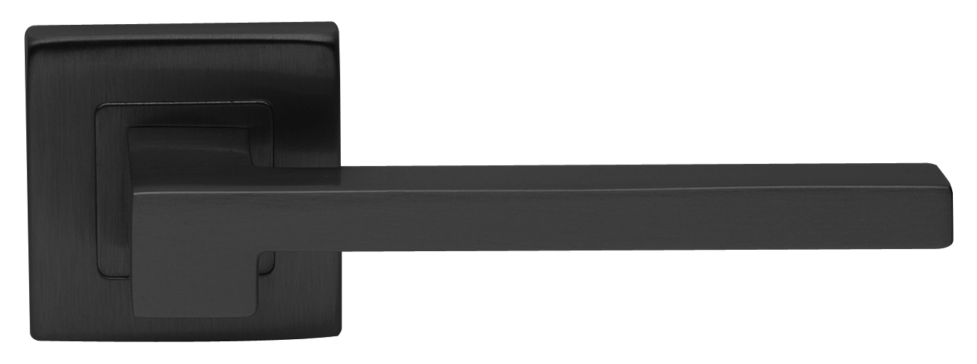 Ручка дверная STONE S3 NERO раздельная на квадратной розетке, цвет черный, латунь фото купить в Пензе