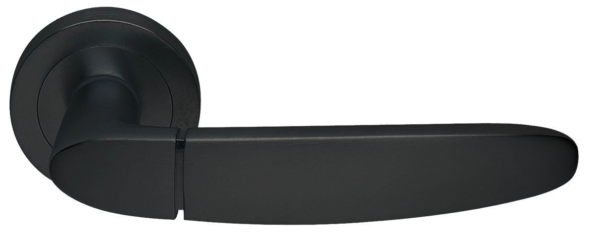 Ручка дверная SAIL R2 NERO раздельная на круглой розетке, цвет черный, латунь фото купить в Пензе