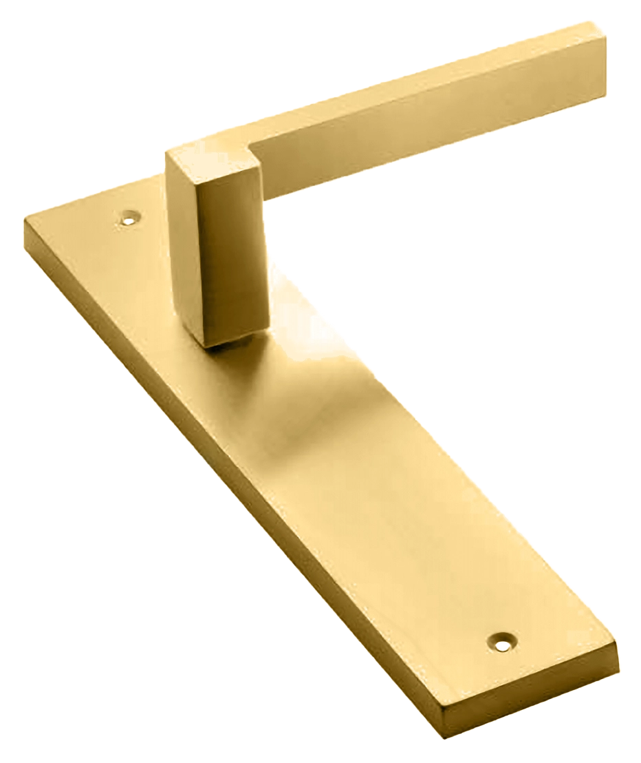 Ручка дверная на планке STONE PL OSA, цвет матовое золото, латунь фото купить в Пензе