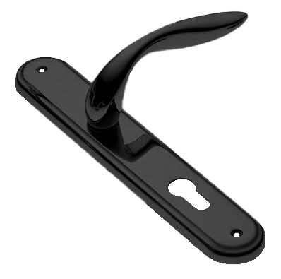 Ручка дверная на планке LEON PL NERO, цвет черный, латунь фото купить в Пензе