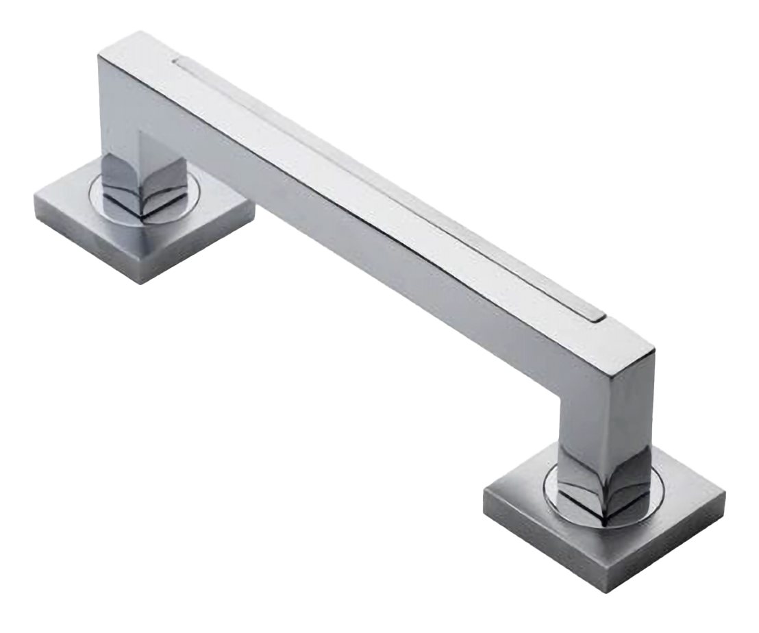 Ручка-скоба дверная ISLAND PH CRO на квадратной розетке на квадратной розетке, цвет хром, латунь фото купить в Пензе